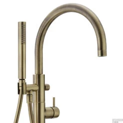 Vrijstaande Badkraan Salenzi Giro Gegalvaniseerd Geborsteld Messing Goud -Hansgrohe Badkamerinterieur Winkel 10aj10 detail2