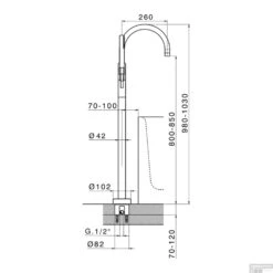 Vrijstaande Badkraan Salenzi Giro Gegalvaniseerd Geborsteld Messing Goud -Hansgrohe Badkamerinterieur Winkel 10aj10 tech 3