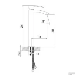 Wastafelmengkraan Sapho Ginko 1-hendel Gebogen Hoog 29.6 Cm Chroom -Hansgrohe Badkamerinterieur Winkel 1101 04 wastafelmengkraan sapho ginko 1 hendel gebogen hoog 29.6 cm chroom 5