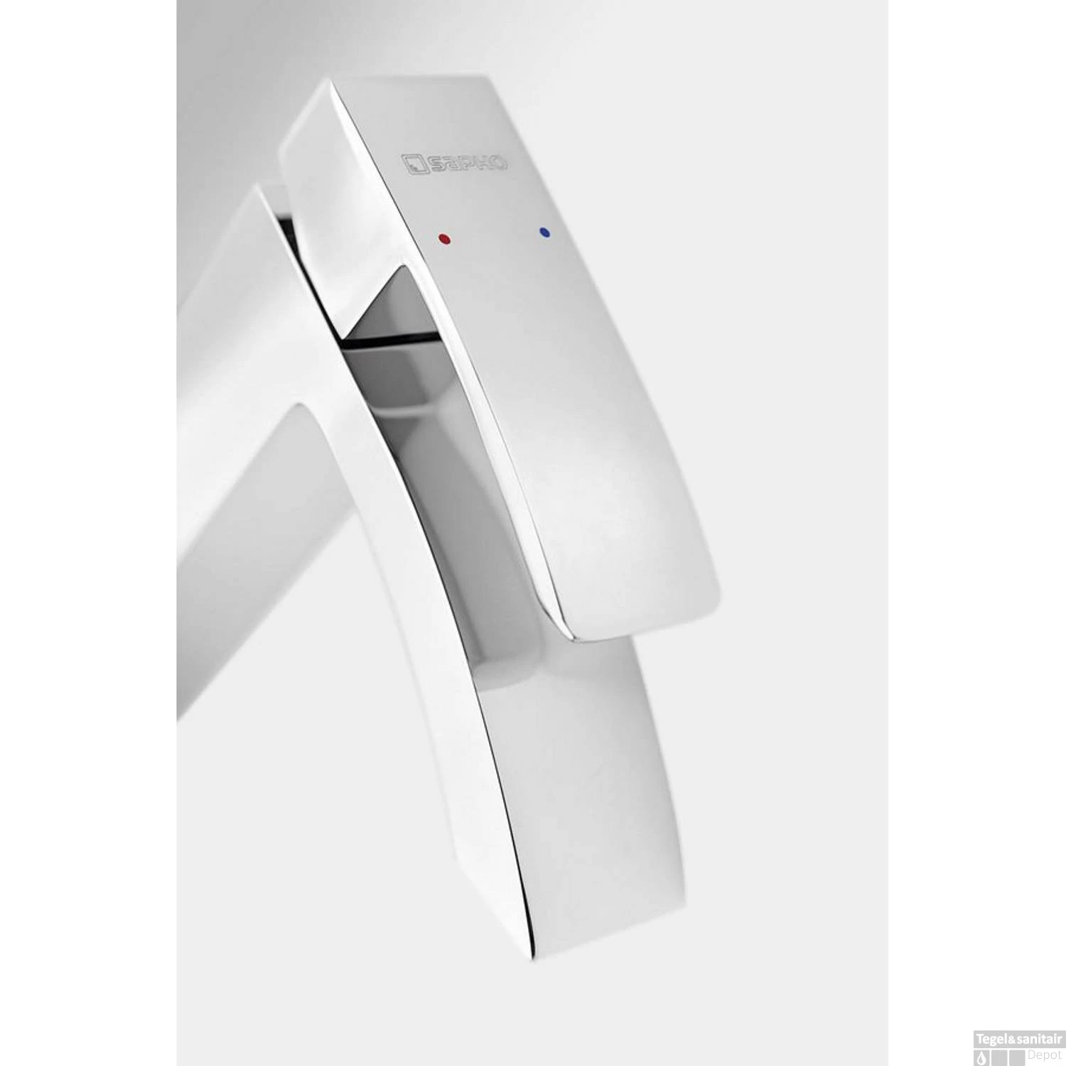 Wastafelmengkraan Sapho Ginko 1-hendel Gebogen 15.6 Cm Chroom 5 Wastafelmengkraan Sapho Ginko 1-hendel Gebogen 15.6 Cm Chroom - Afbeelding 3