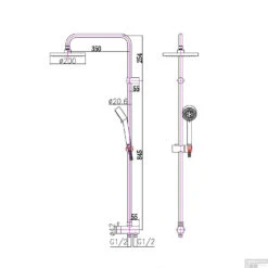 Regendouche Opbouwset Sapho Chroom (excl. Douchekraan) -Hansgrohe Badkamerinterieur Winkel 1202 13 regendouche opbouwset sapho chroom excl. douchekraan 5