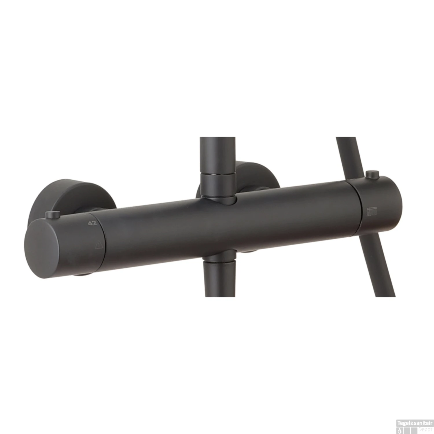 Opbouw Regendouche Salenzi Giro Thermostatisch 30cm En 3 Standen Handdouche Gepoedercoat Mat Zwart 4 Opbouw Regendouche Salenzi Giro Thermostatisch 30cm En 3 Standen Handdouche Gepoedercoat Mat Zwart - Afbeelding 2