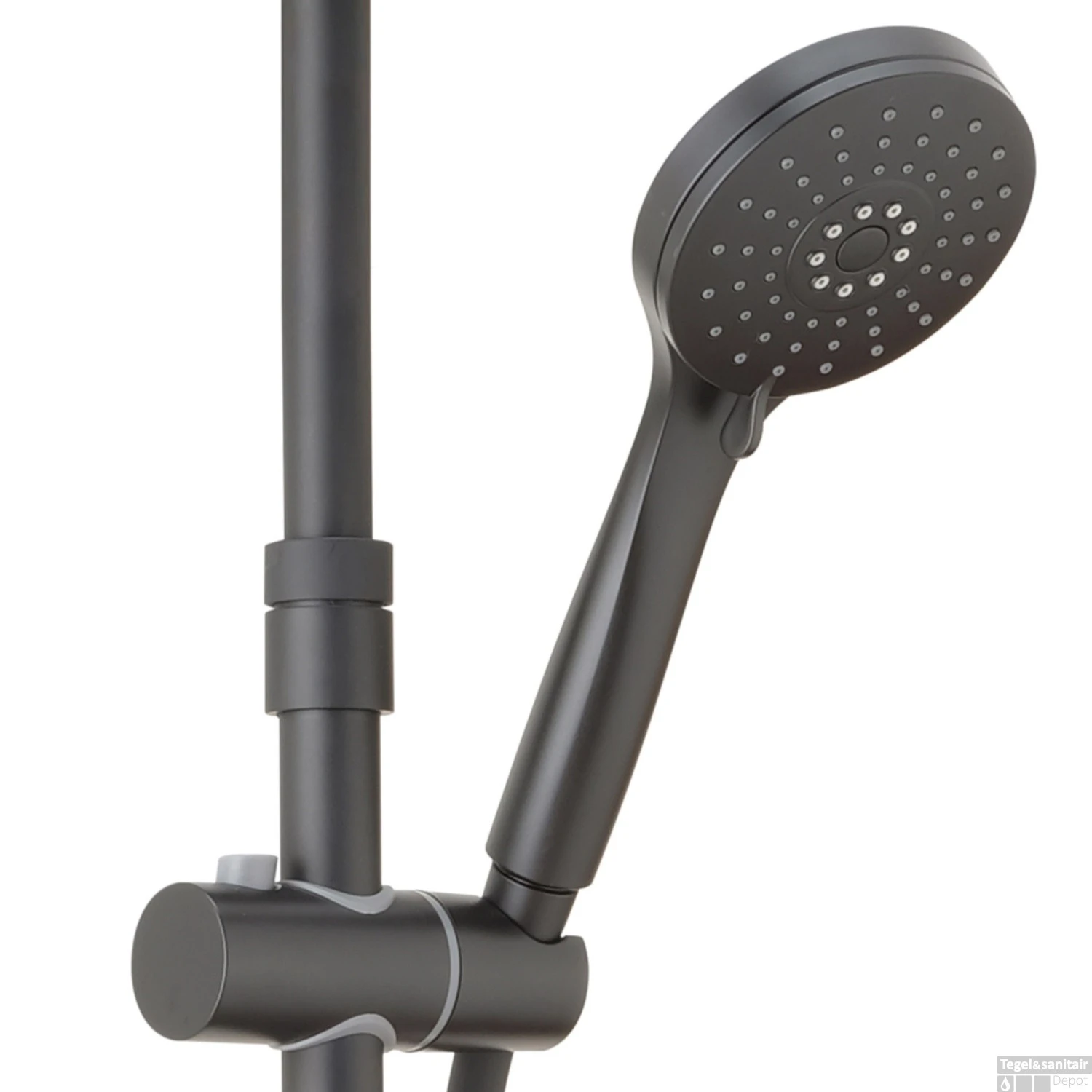 Opbouw Regendouche Salenzi Giro Thermostatisch 30cm En 3 Standen Handdouche Gepoedercoat Mat Zwart 5 Opbouw Regendouche Salenzi Giro Thermostatisch 30cm En 3 Standen Handdouche Gepoedercoat Mat Zwart - Afbeelding 3