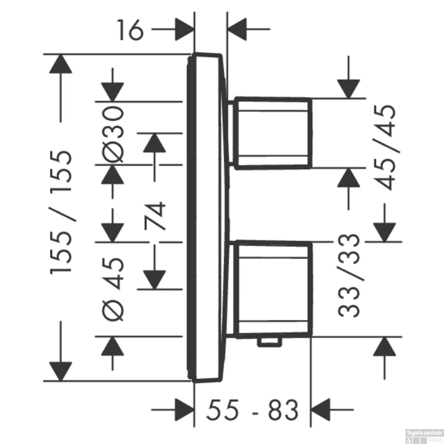 Hansgrohe Ecostat Regendoucheset Inbouw Plafonduitloop Met Handdouche En Hoofddouche 30cm Thermostaat Square Chroom 5 Hansgrohe Ecostat Regendoucheset Inbouw Plafonduitloop Met Handdouche En Hoofddouche 30cm Thermostaat Square Chroom - Afbeelding 3