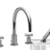 Dornbracht Tara. 4-gats Badrandcomb.voor Badrandmontage Kruisgreep Chroom -Hansgrohe Badkamerinterieur Winkel 16548