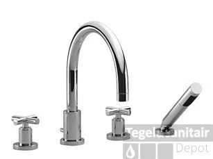 Dornbracht Tara. 4-gats Badrandcomb.voor Badrandmontage Kruisgreep Chroom 3 Dornbracht Tara. 4-gats Badrandcomb.voor Badrandmontage Kruisgreep Chroom