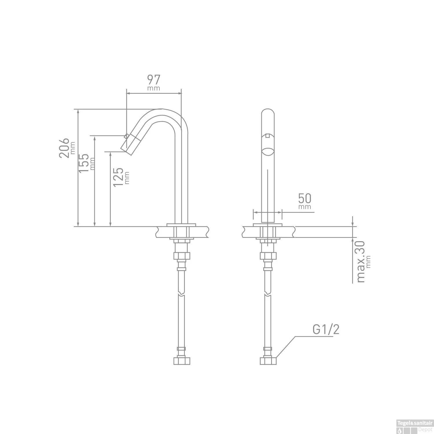 Fonteinkraan VM Go Sculpt 12x5x20.6 Cm Chroom 4 Fonteinkraan VM Go Sculpt 12x5x20.6 Cm Chroom - Afbeelding 2
