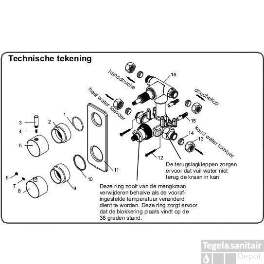 Wiesbaden Inbouw Regendouche Set 02 Rombo Chroom 5 Wiesbaden Inbouw Regendouche Set 02 Rombo Chroom - Afbeelding 3