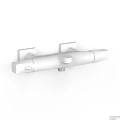 Thermostatische Mengkraan Tres Over-Wall Voor Bad En Douche Mat Wit