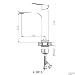 Wastafelkraan Sanimar Faro Verhoogd Rose Goud -Hansgrohe Badkamerinterieur Winkel 199424 tech