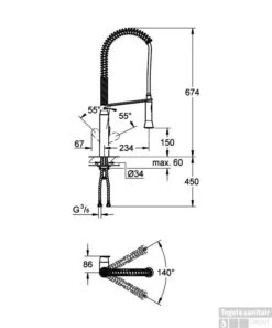Grohe K7 Keukenkraan Met Professionele Handdouche Chroom -Hansgrohe Badkamerinterieur Winkel 22265