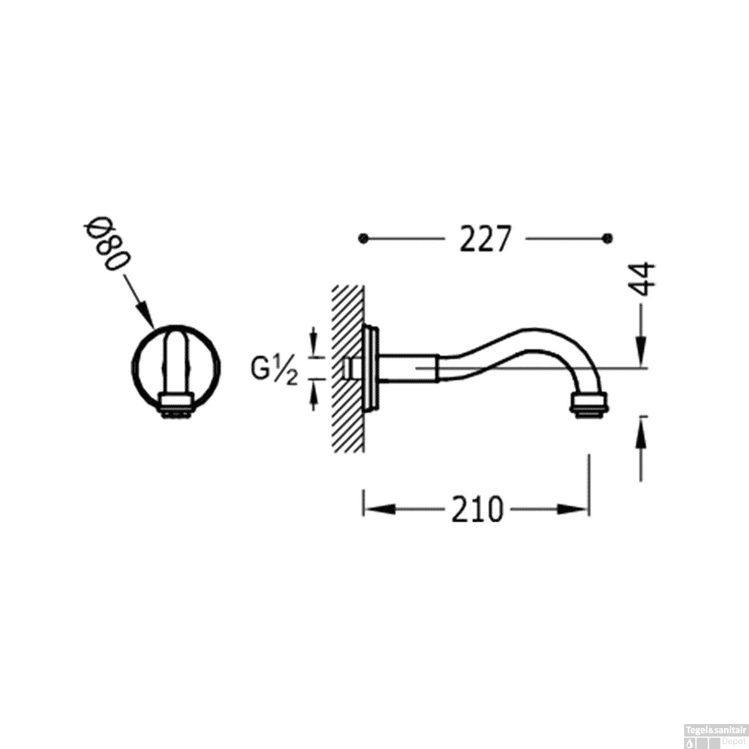 Kraanhals Tres Clasic Inbouw Uitloop 21 Cm RVS 4 Kraanhals Tres Clasic Inbouw Uitloop 21 Cm RVS - Afbeelding 2