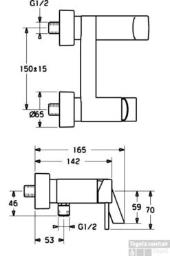Hansa Stela Badkraan Hoh 150 Mm. Met S-koppelingen Chroom -Hansgrohe Badkamerinterieur Winkel 24818