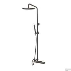 Opbouw Regendoucheset Qisani Flow Thermostatisch Geborsteld Gun Metal