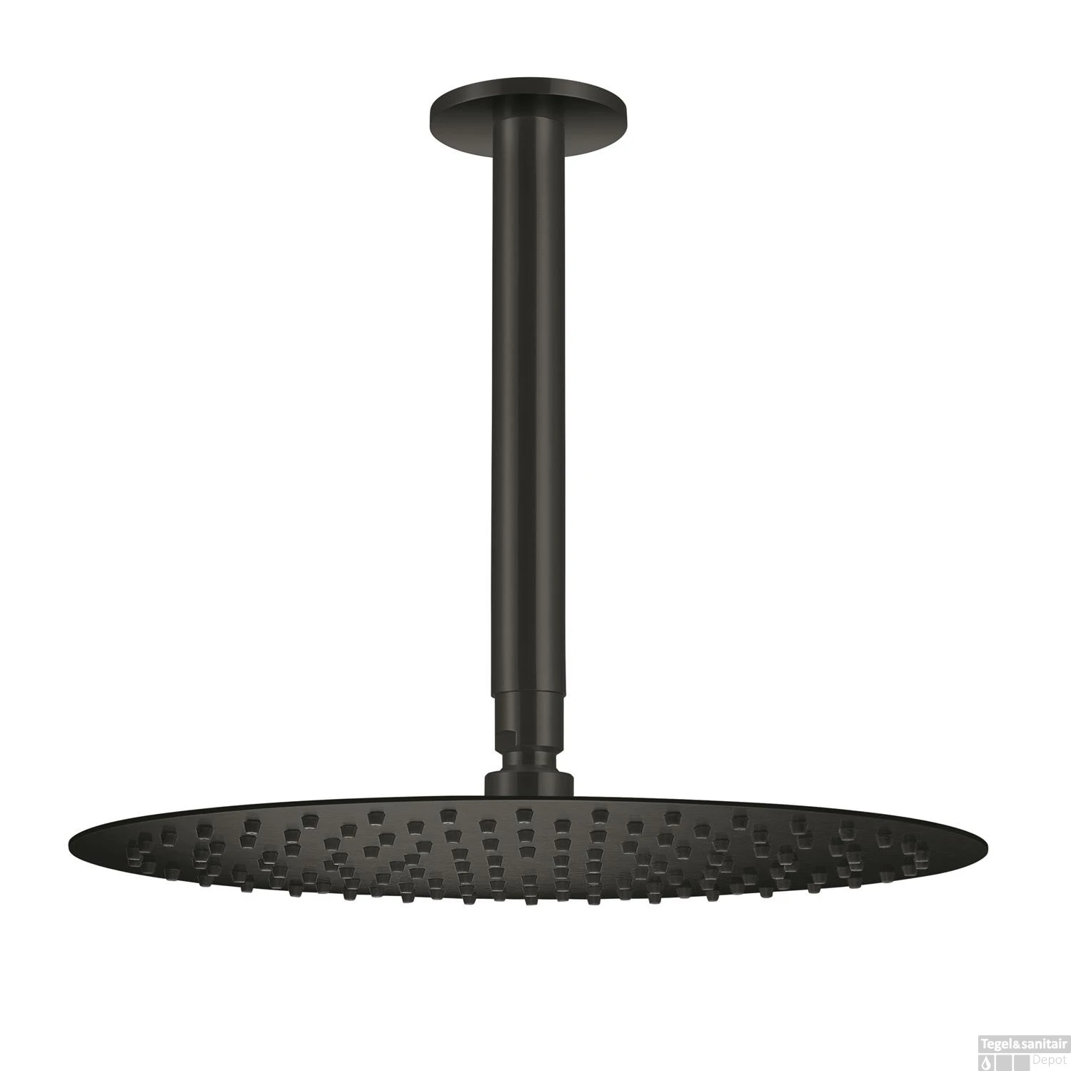 Hoofddouche Qisani Flow Met Plafonddouchearm Ø 30 Cm Geborsteld Mat Zwart