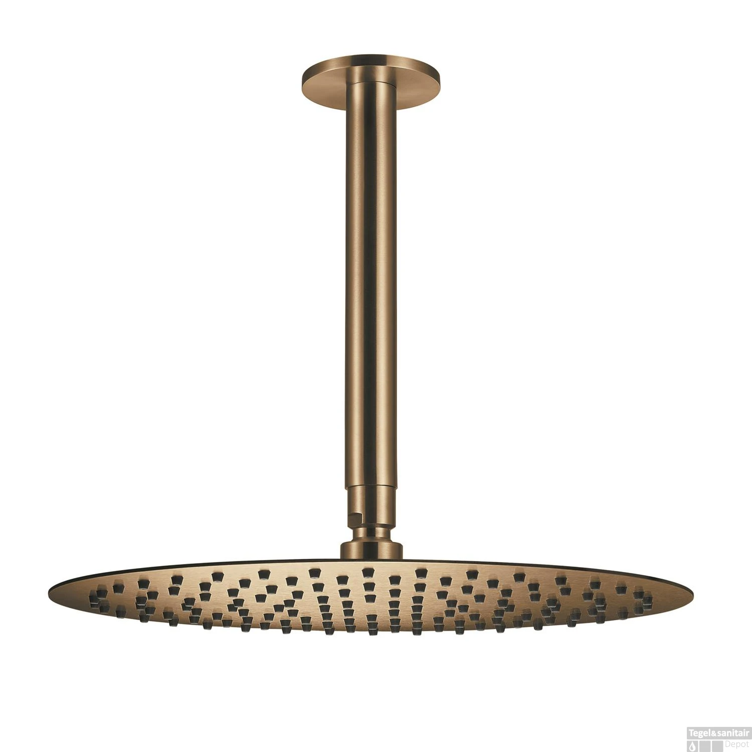 Hoofddouche Qisani Flow Met Plafonddouchearm Ø 25 Cm Geborsteld Goud