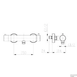 Douchethermostaat Kraan Wiesbaden Rio 304 15 Cm RVS -Hansgrohe Badkamerinterieur Winkel 29.3928 1