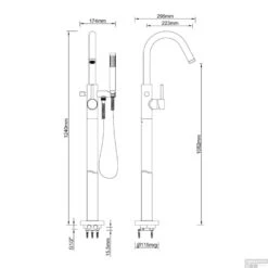 Vrijstaande Badmengkraan Wiesbaden Caral Geborsteld Staal -Hansgrohe Badkamerinterieur Winkel 29.3932 2