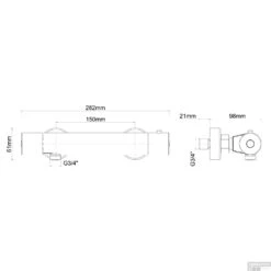 Douchethermostaat Eco Cool-Touch 28cm Chroom -Hansgrohe Badkamerinterieur Winkel 29.4230