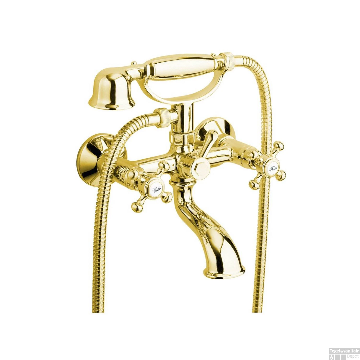 Badmengkraan Sapho Antea Met Handdouche 2-knop 11 Cm Goud 3 Badmengkraan Sapho Antea Met Handdouche 2-knop 11 Cm Goud