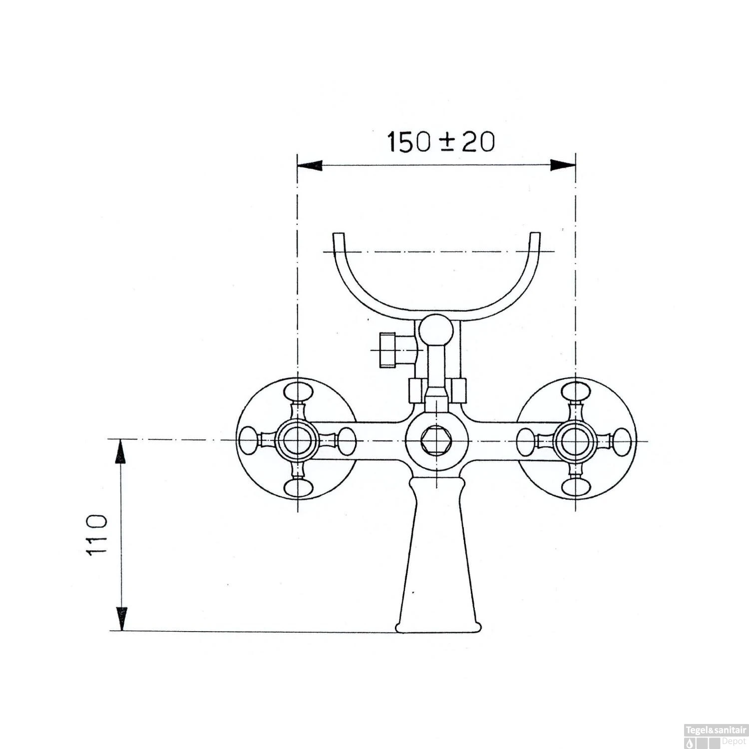 Badmengkraan Sapho Antea Met Handdouche 2-knop 11 Cm Rose Goud - Afbeelding 2