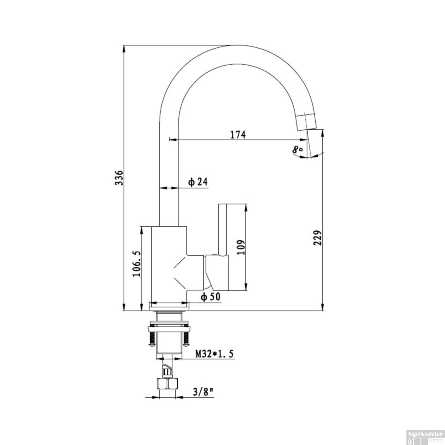 Keukenkraan Best Design Son Hoog Draaibare Uitloop Chroom 4 Keukenkraan Best Design Son Hoog Draaibare Uitloop Chroom - Afbeelding 2