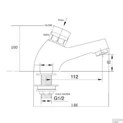 Toiletkraan Best Design Delay Staand Zelf Sluitend Chroom -Hansgrohe Badkamerinterieur Winkel 3862120 tech