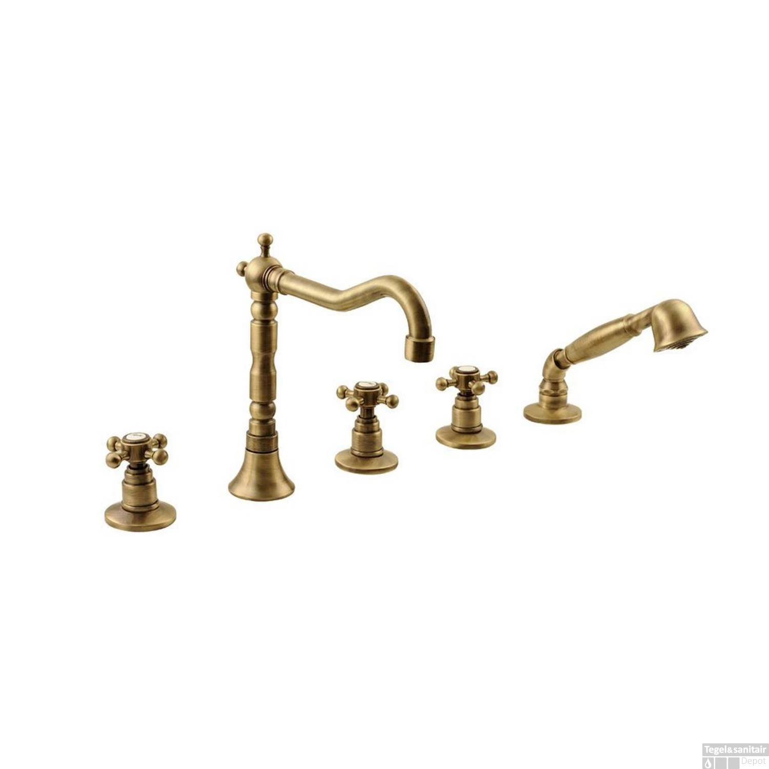 Badrandkraan Sapho Antea 3-kruisgreep Mengkraan Retro Compleet 5-gats Brons