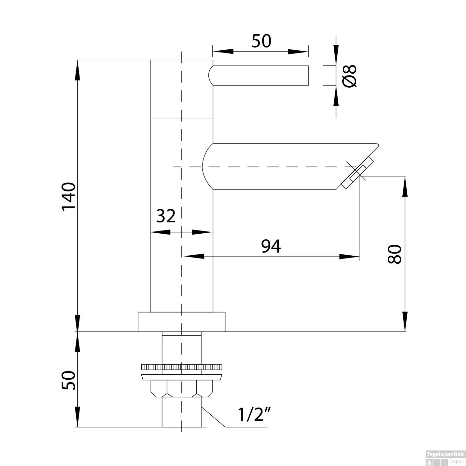 Toiletkraan Best Design Lyon Uitloop Recht 14 Cm 1-hendel Mat Rose Goud - Afbeelding 2