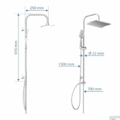 Opbouw Regendoucheset Schutte Mallorca Chroom -Hansgrohe Badkamerinterieur Winkel 4008431606606 99