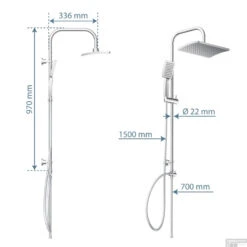 Opbouw Regendoucheset Schutte Mallorca Chroom -Hansgrohe Badkamerinterieur Winkel 4008431606606 99 1