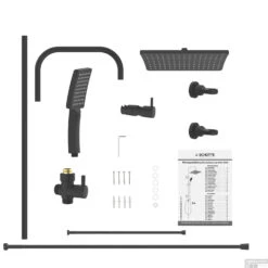 Opbouw Regendoucheset Schutte Mallorca Zwart -Hansgrohe Badkamerinterieur Winkel 4008431606668 6