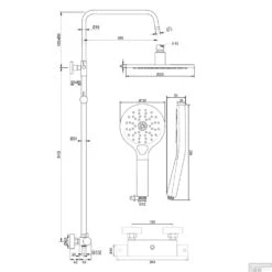 Regendouche Brauer Copper Showerpipe Met Thermostaat 20cm 3 Standen Koper -Hansgrohe Badkamerinterieur Winkel 5 gk 007 2 tech