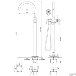 Badkraan Vrijstaand Brauer Copper Carving Met Handdouche 3-Standen Geborsteld Koper -Hansgrohe Badkamerinterieur Winkel 5 gk 084 2 tech