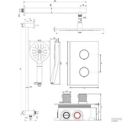 Regendoucheset Inbouw Brauer Copper Carving Thermostatisch 30cm Met 3-Weg Omstelling, Wandarm, Glijstang En 3-Standen Handdouche Geborsteld Koper -Hansgrohe Badkamerinterieur Winkel 5 gk 140 tech 1