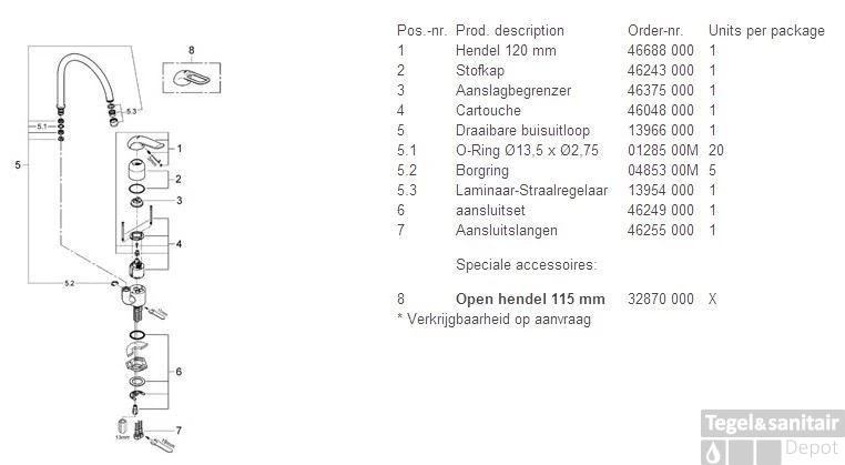 Grohe Euroeco Special Keukenkraan Hoog Met Hendel 12 Cm. Chroom 5 Grohe Euroeco Special Keukenkraan Hoog Met Hendel 12 Cm. Chroom - Afbeelding 3