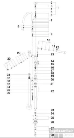 Dornbracht Tara. Badkraan Staand Met S-kopp.met Garn.en Kruisgreep Chroom -Hansgrohe Badkamerinterieur Winkel 54207