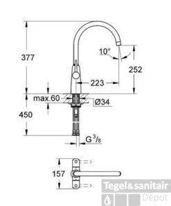 Grohe Ambi Keukenkraan Hoog Model 377 Mm. Chroom 9 Grohe Ambi Keukenkraan Hoog Model 377 Mm. Chroom -Hansgrohe Badkamerinterieur Winkel 54570