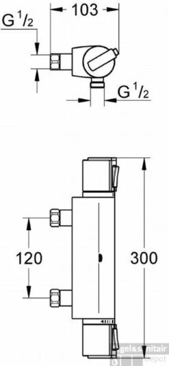 Grohe Grohtherm 2000 New Douchethermostaat 12 Cm. Zonder Koppelingen Chroom -Hansgrohe Badkamerinterieur Winkel 57102