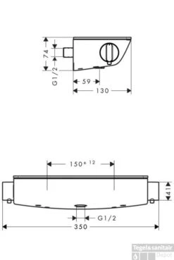 Hansgrohe Ecostat Select Douchethermostaat 15 Cm. Wit-chroom -Hansgrohe Badkamerinterieur Winkel 67935