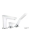 Hansgrohe Puravida Afdekset 3-gats Badrandcomb.met Douchegarnituur Wit-chroom -Hansgrohe Badkamerinterieur Winkel 68482