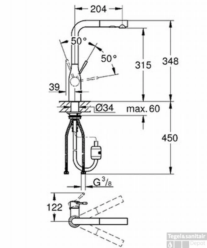 Grohe Essence New Keukenkraan L-uitloop Met Dualspray Supersteel 4 Grohe Essence New Keukenkraan L-uitloop Met Dualspray Supersteel - Afbeelding 2