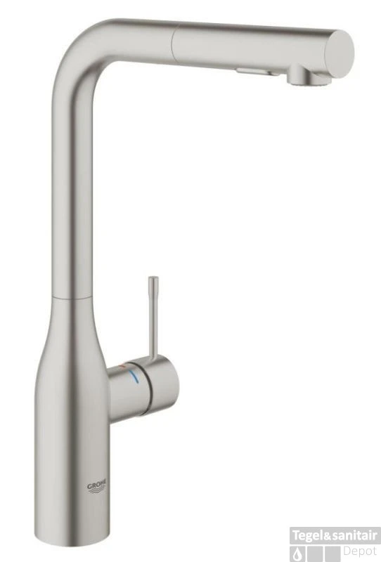 Grohe Essence New Keukenkraan L-uitloop Met Dualspray Supersteel 3 Grohe Essence New Keukenkraan L-uitloop Met Dualspray Supersteel