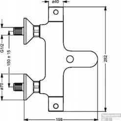 Hansa Unita Badthermostaat 15 Cm. Met Omstel Chroom -Hansgrohe Badkamerinterieur Winkel 92307