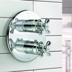 Douchethermostaat Hotbath Amice Inbouw 2-weg Kruisgreep Verticaal Chroom