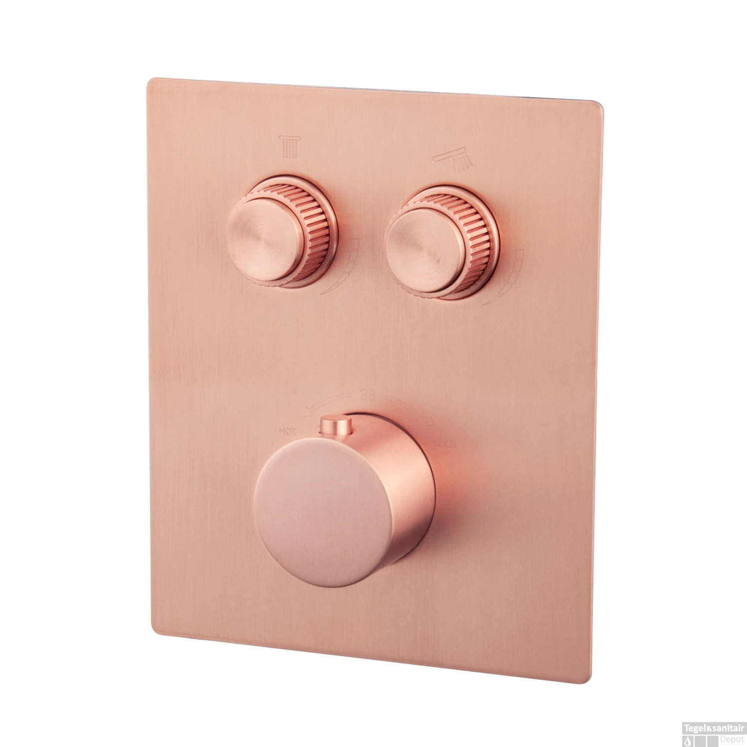 Afbouwdeel Inbouwthermostaat Wiesbaden Caral Klik Pro 2-weg Geborsteld Koper 3 Afbouwdeel Inbouwthermostaat Wiesbaden Caral Klik Pro 2-weg Geborsteld Koper