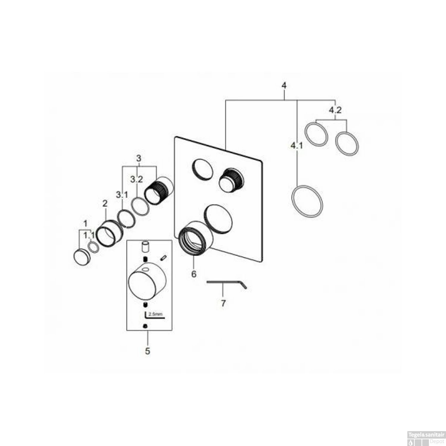 Afbouwdeel Inbouwthermostaat Wiesbaden Caral Klik Pro 2-weg Geborsteld Koper 4 Afbouwdeel Inbouwthermostaat Wiesbaden Caral Klik Pro 2-weg Geborsteld Koper - Afbeelding 2