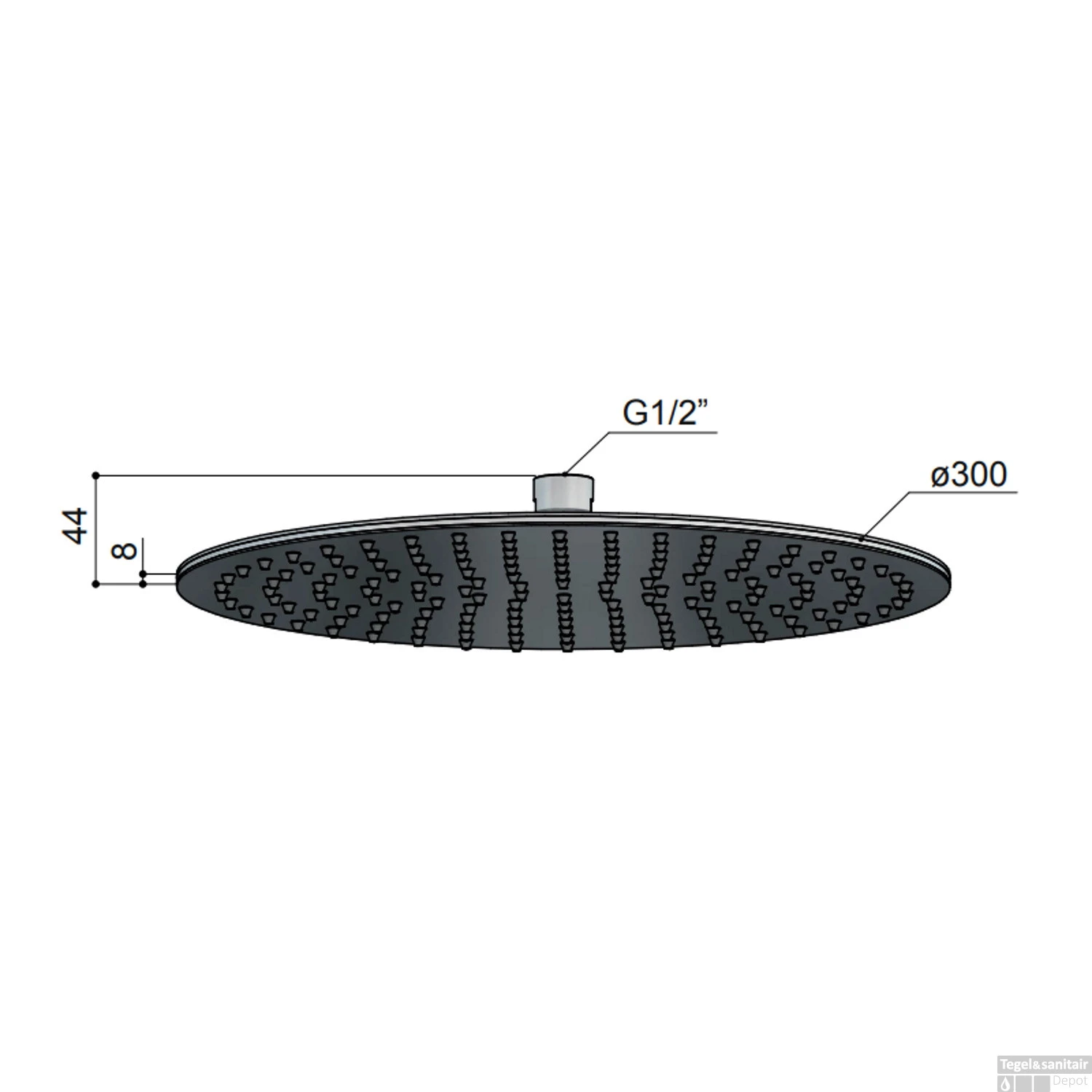 Hoofddouche Hotbath Archie 30 CM 8mm Geborsteld Messing PVD 4 Hoofddouche Hotbath Archie 30 CM 8mm Geborsteld Messing PVD - Afbeelding 2