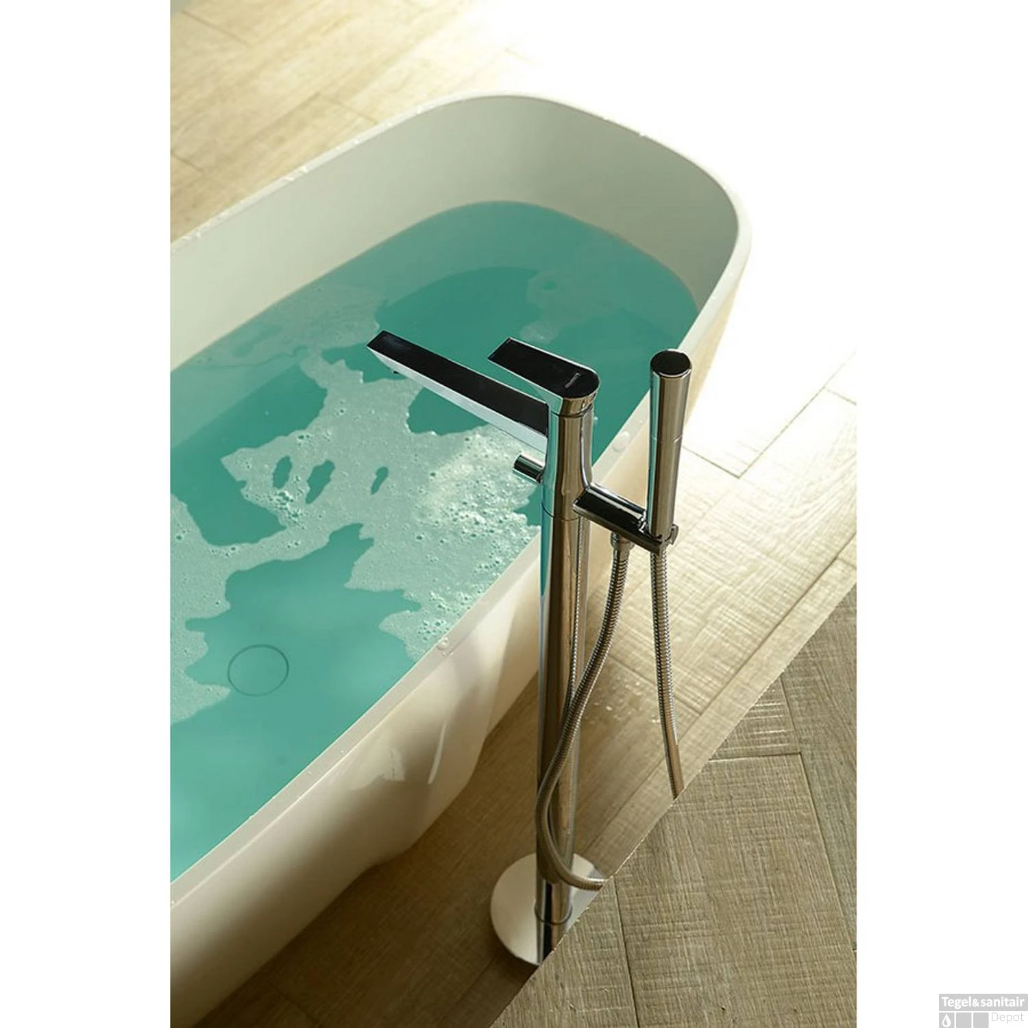 Vrijstaande Badmengkraan Sapho Axamite 99.2 Cm Met Handdouche Chroom 6 Vrijstaande Badmengkraan Sapho Axamite 99.2 Cm Met Handdouche Chroom - Afbeelding 4