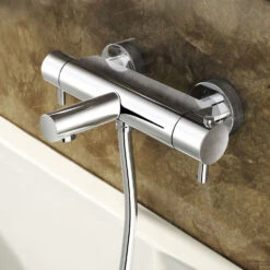 Badthermostaat Hotbath Buddy Opbouw 2-knop 26 Cm Chroom